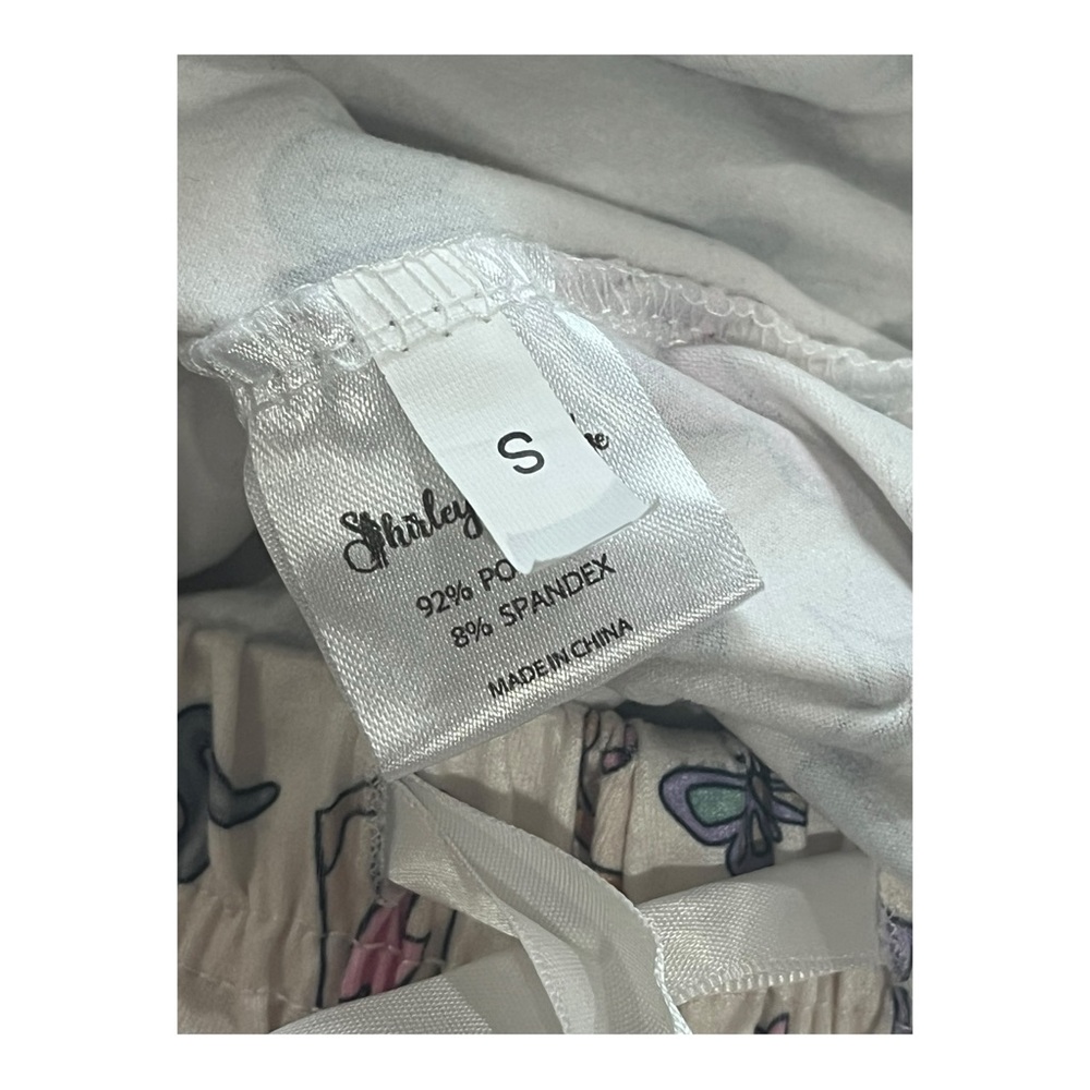 Shirley & Stone Taylor Swift Inspired Pajama Set Small Eras 1989 White Pink - Picture 15 of 16